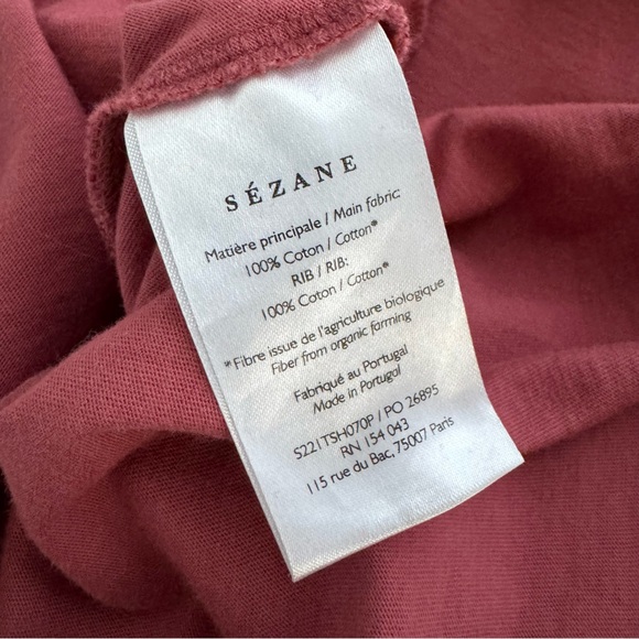 Sezane Conrad T-shirt in Rosewood - Picture 6 of 7